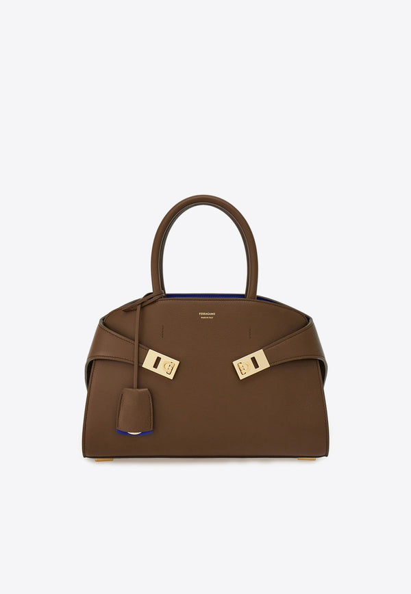Small Hug Leather Top Handle Bag