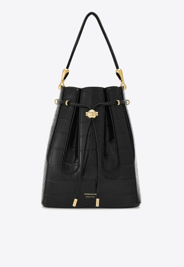 Medium Leather Bucket Bag