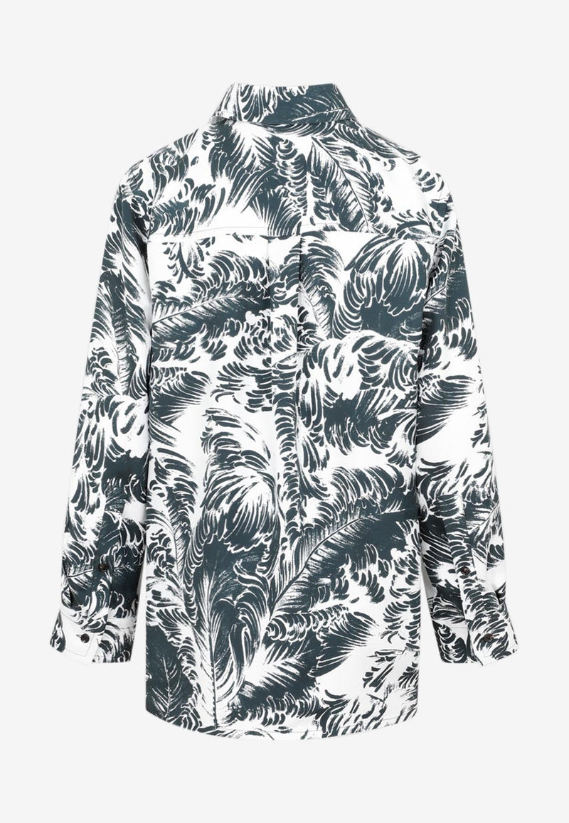 Feather Print Silk Shirt