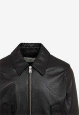 Leather Zip-Up Jacket