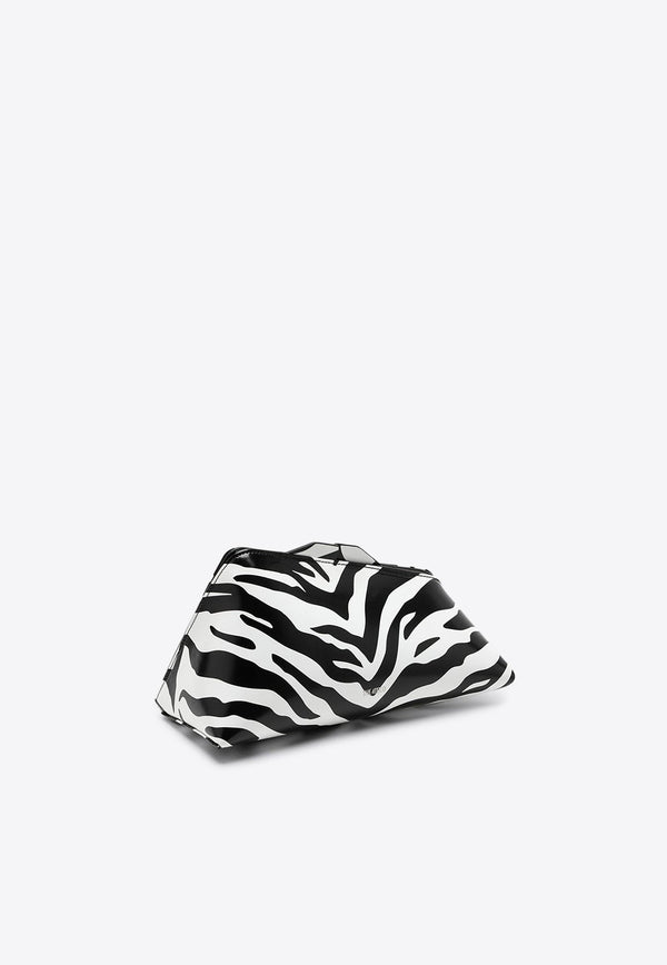 8.30PM Oversized Clutch Bag in Zebra Print Leather