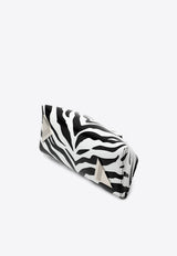 8.30PM Oversized Clutch Bag in Zebra Print Leather