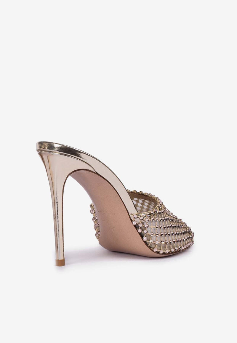 Gilda 110 Crystal-Embellished Metallic Sandals