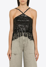 Sequin Embellished Halter Top