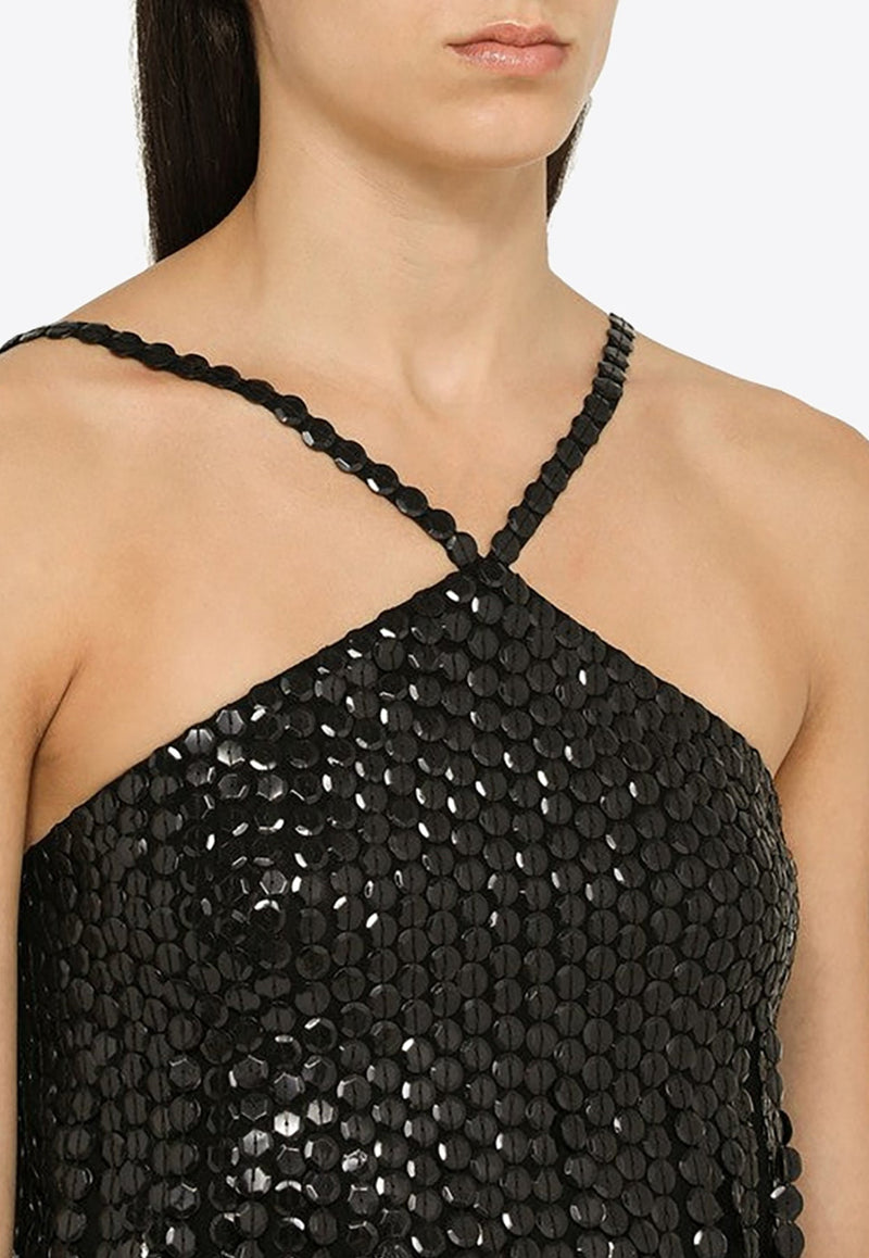 Sequin Embellished Halter Top