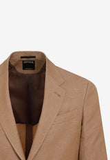 Wool-Linen Single-Breasted Blazer