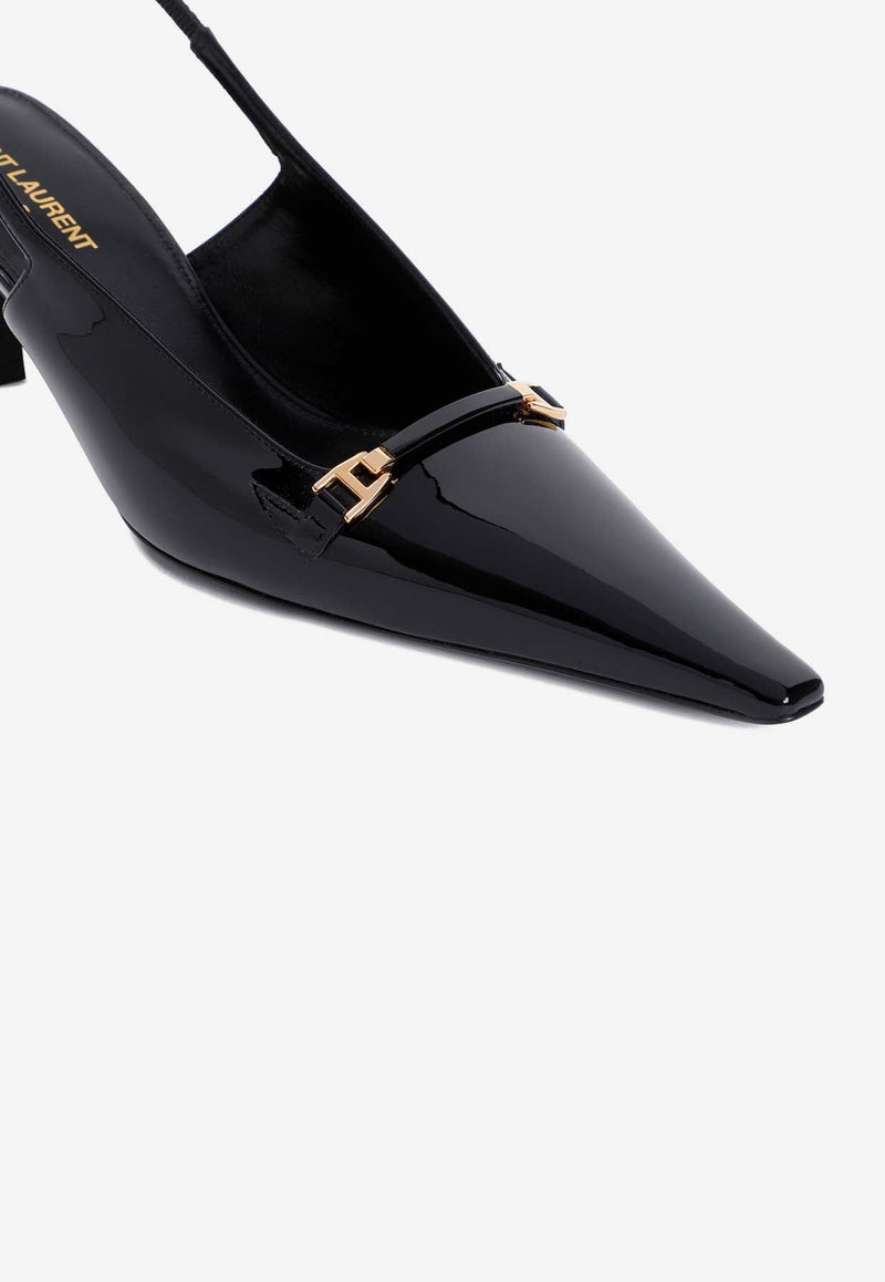 Carine 55 Patent Leather Slingback Pumps