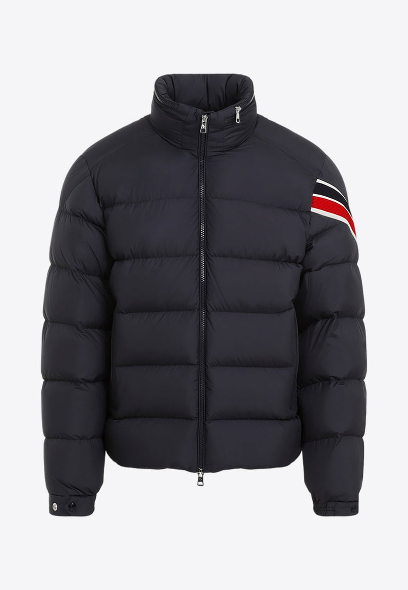 Striped Logo Patch Down Jacket