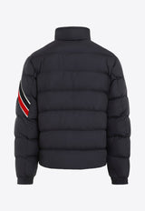 Striped Logo Patch Down Jacket