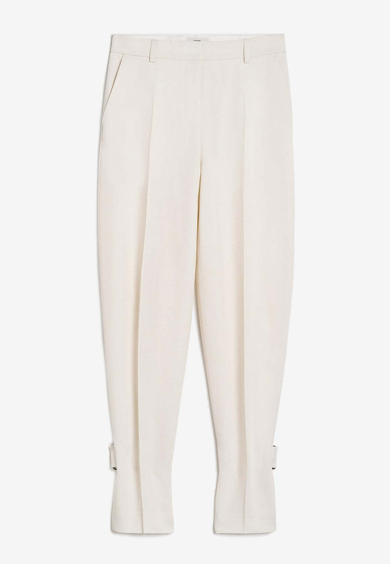 Tapered-Leg Pants with Buckle Detail