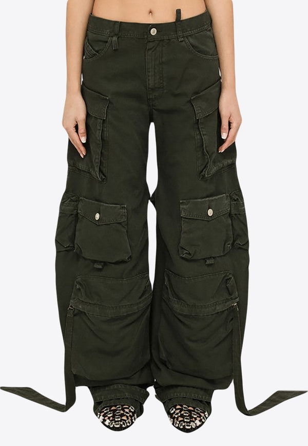 Long Utility Pants with Cut-Outs