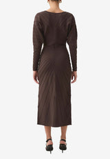 Modernist Cocoon Long-Sleeved Midi Dress