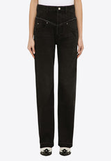 Frayed Edge Straight-Leg Jeans