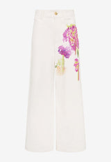 Flora Detail Wide Leg Jeans