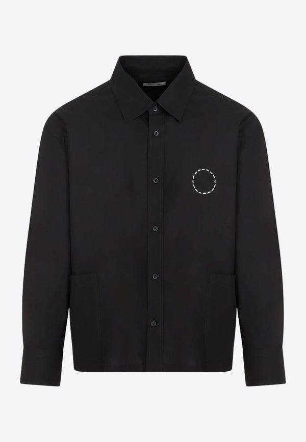 Circle Embroidered Long-Sleeved Shirt