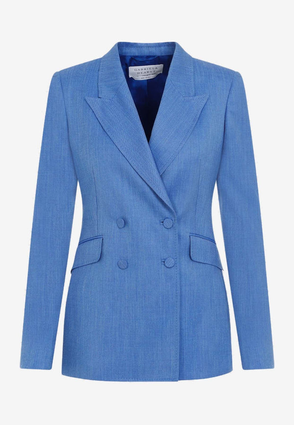 Stephanie Double-Breasted Wool and Silk Blazer