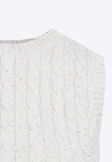 Sequins Knitted Sweater Vest