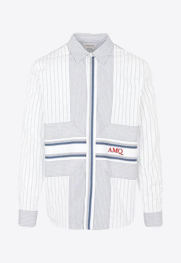 Logo Embroidered Stripe Shirt