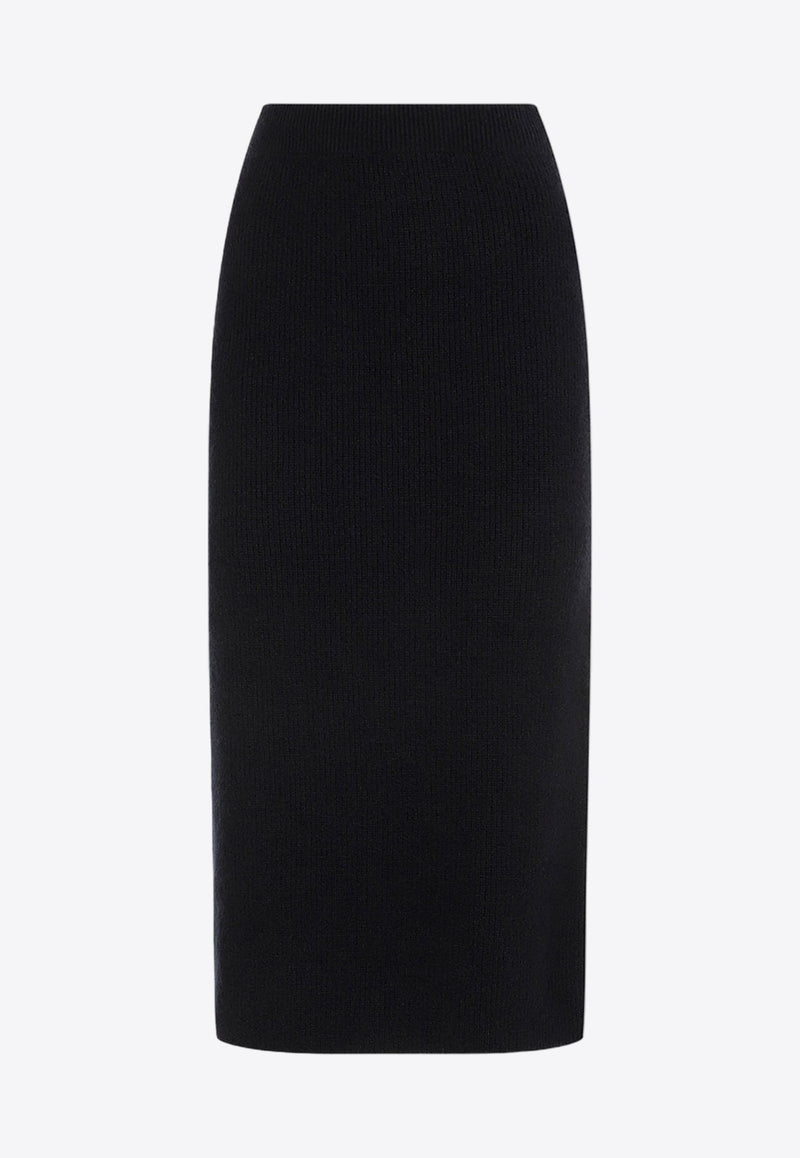 Rib-Knit Midi Skirt