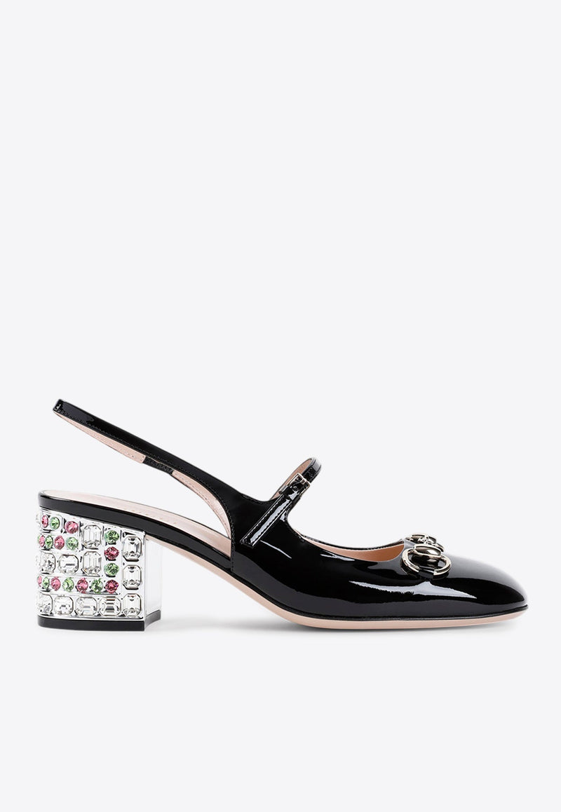 Horsebit 55 Crystal-Embellished Pumps