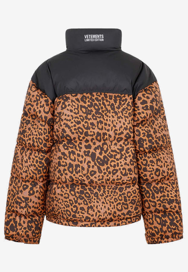 Leopard Logo Puffer Jacket