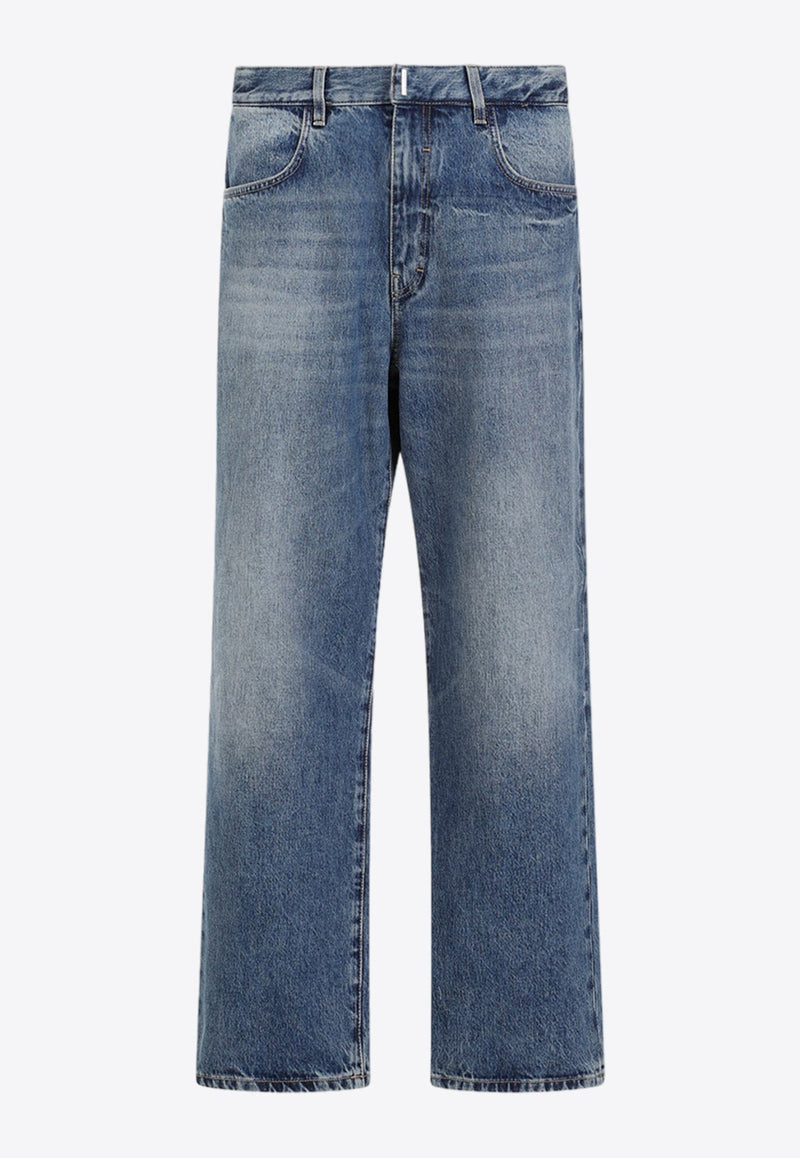 Logo-Plaque Straight-Leg Jeans