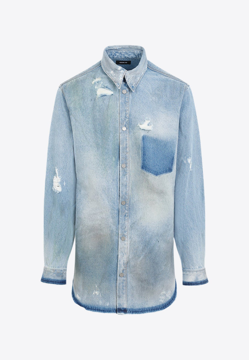 Distressed Denim Overshirts