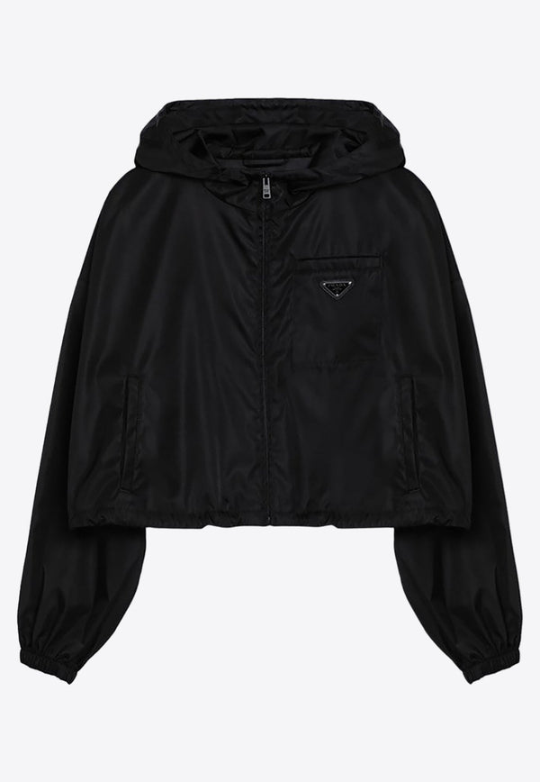 Logo Cropped Hooded Jacket