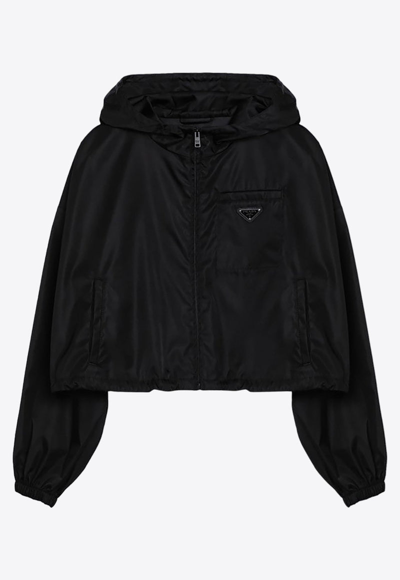 Logo Cropped Hooded Jacket