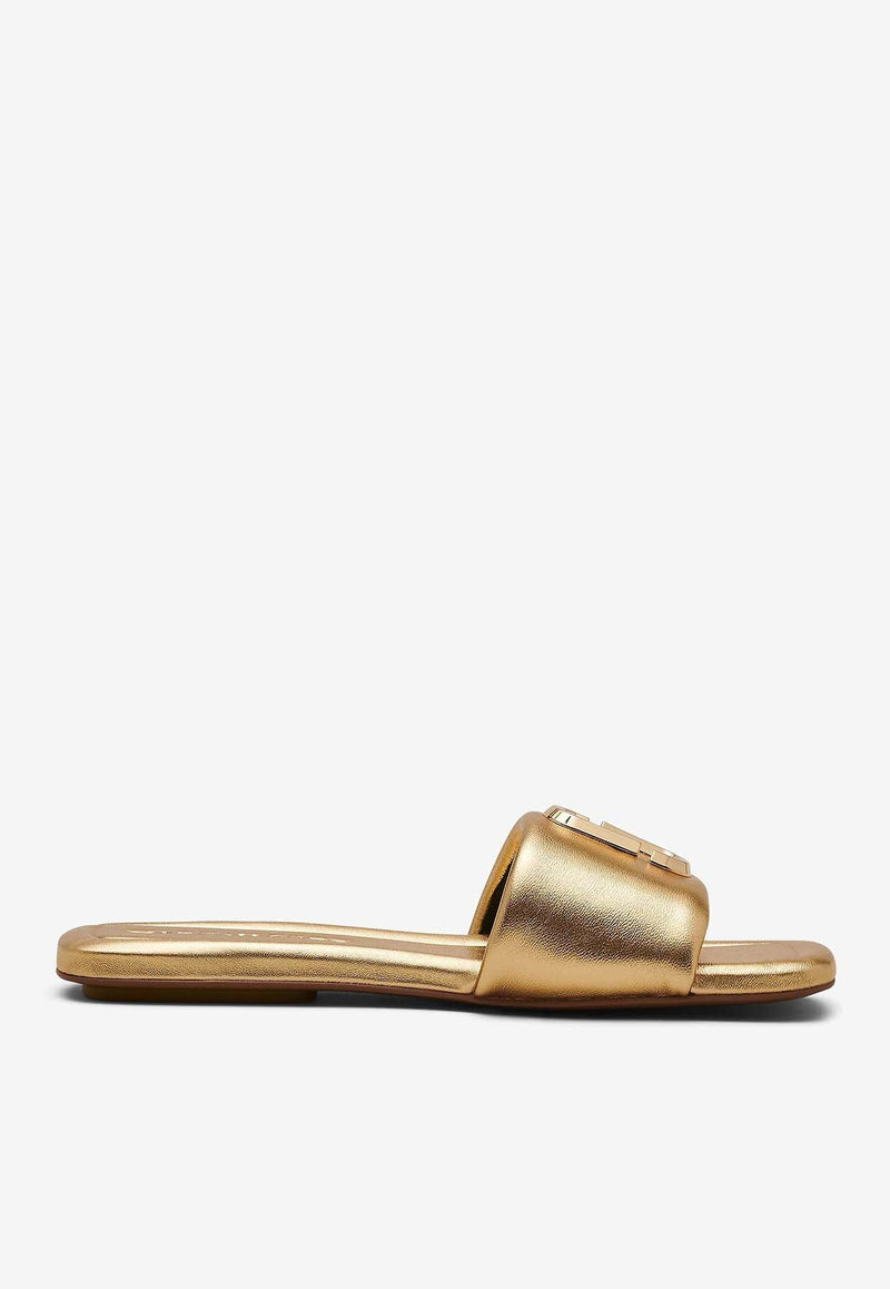 The J Marc Metallic Leather Flat Sandals