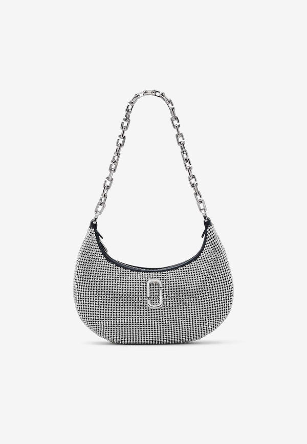 Small Curve Crystal-Embellished Shoulder Bag