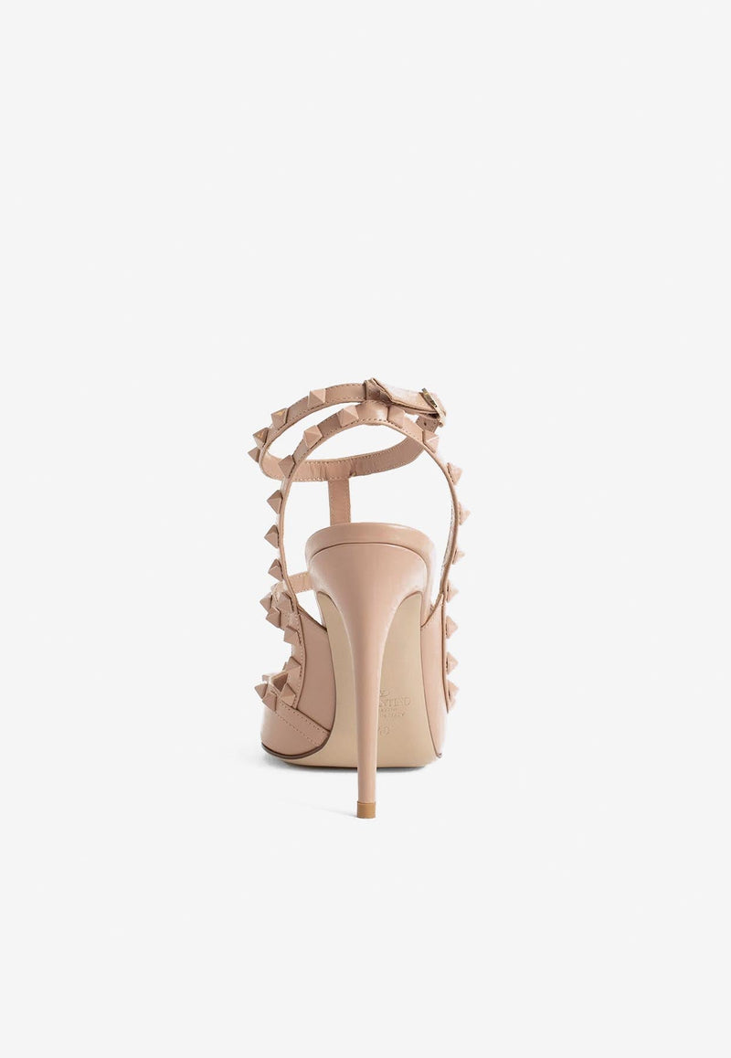 110 Rockstud Caged Pumps in Leather