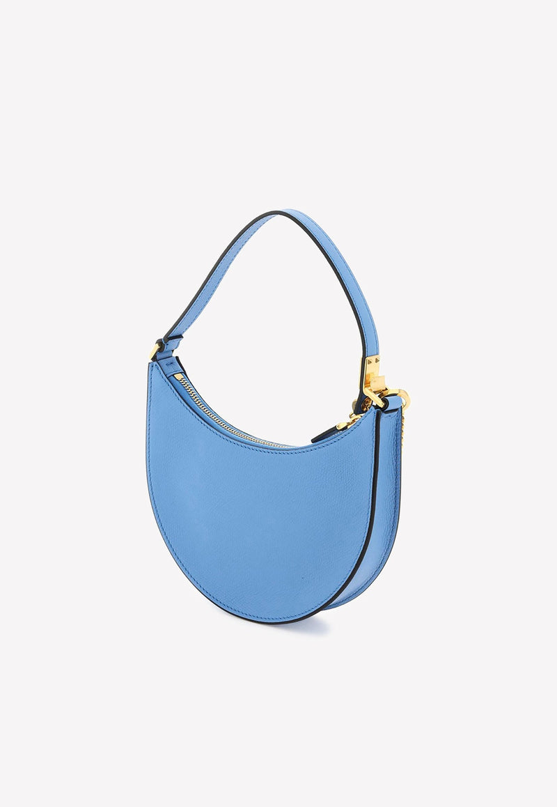 Mini VLogo Hobo Bag in Grained Leather