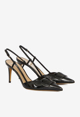 80 VLogo Slingback Pumps in Patent Leather