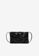 Small Cassette Shoulder Bag in Intreccio Calf Leather