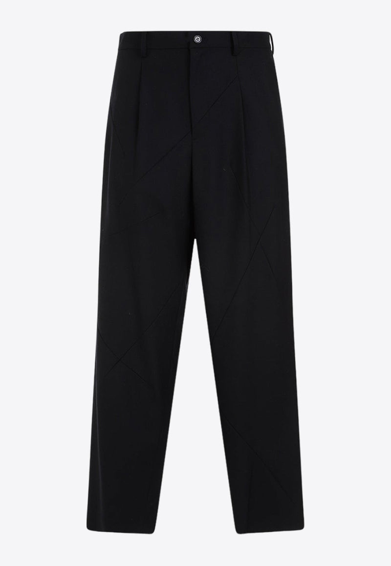 Wool-Blend Straight-Leg Pants