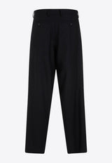 Wool-Blend Straight-Leg Pants