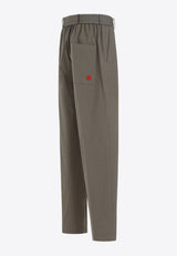 Logo-Embroidered Drawstring Straight-Leg Pants