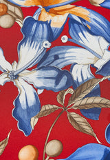 Hibiscus Print Silk Foulard