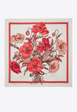 Poppies Print Silk Scarf