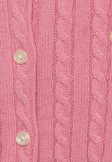 Baby Girls Cable Knit Logo Cardigan