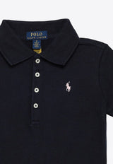 Girls Logo Embroidered Polo T-shirt