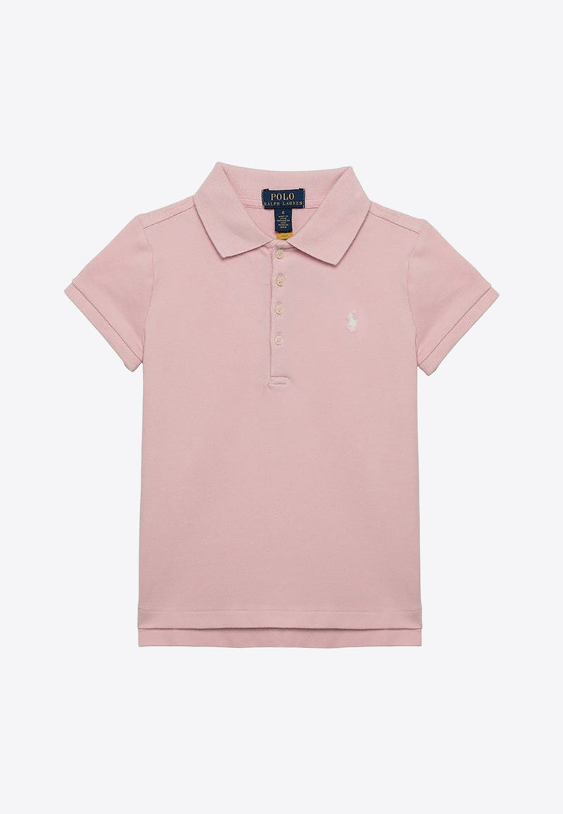 Girls Logo Embroidered Polo T-shirt