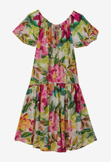 Painted Flowers Maxi Dress
