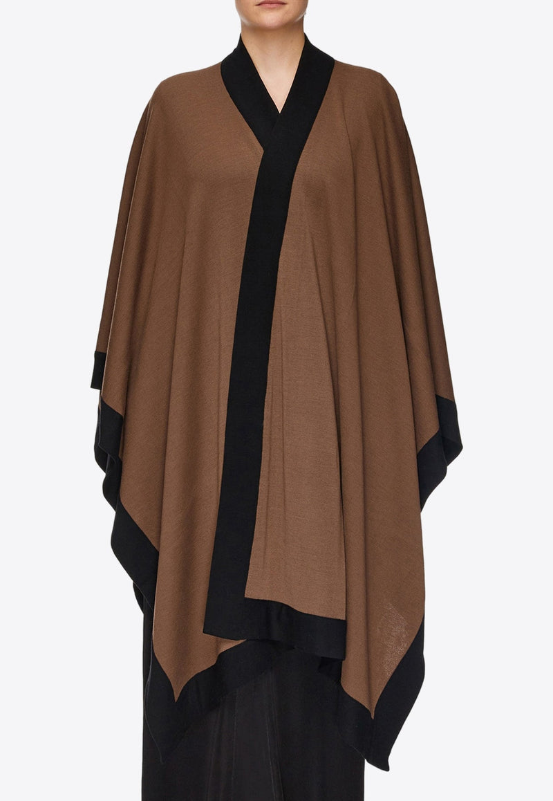 Logo-Plaque Wool Cape