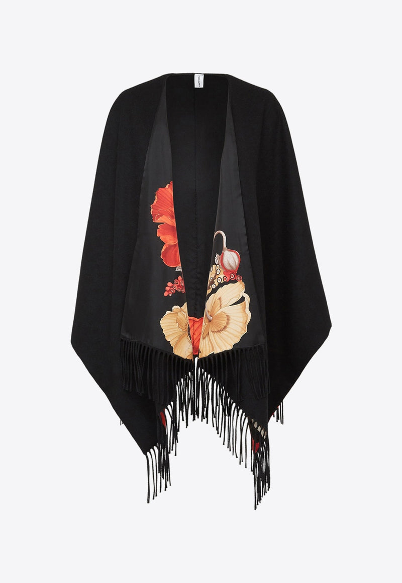 Reversible Poppies Print Cape