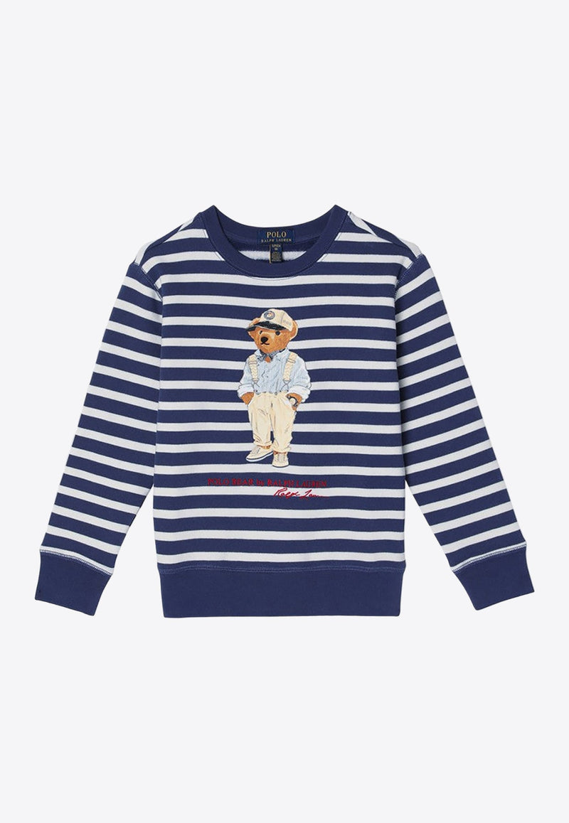 Boys Polo Bear Striped Sweatshirt