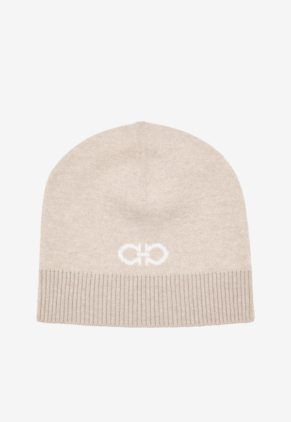 Gancini Jacquard Cashmere Beanie