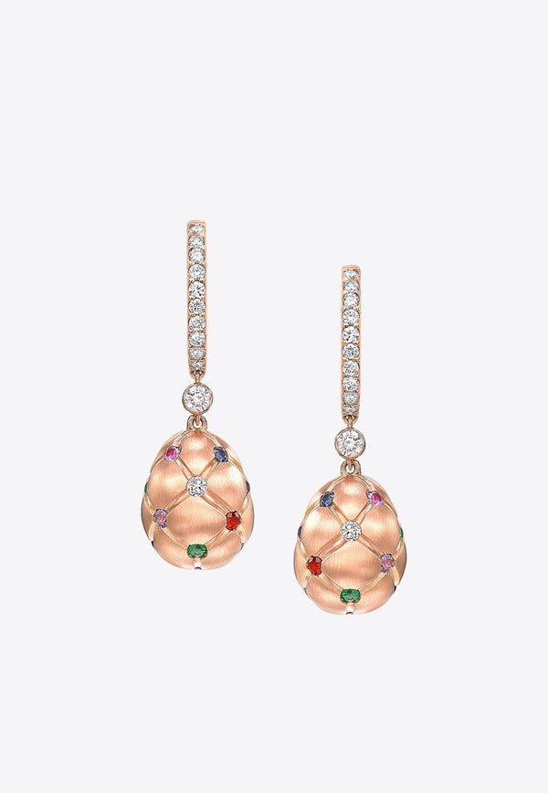 Treillage Gemstone Drop Earrings in 18-karat Rose Gold