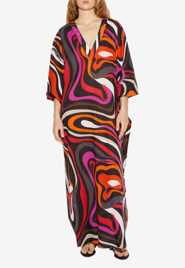 Marmo Print Maxi Kaftan